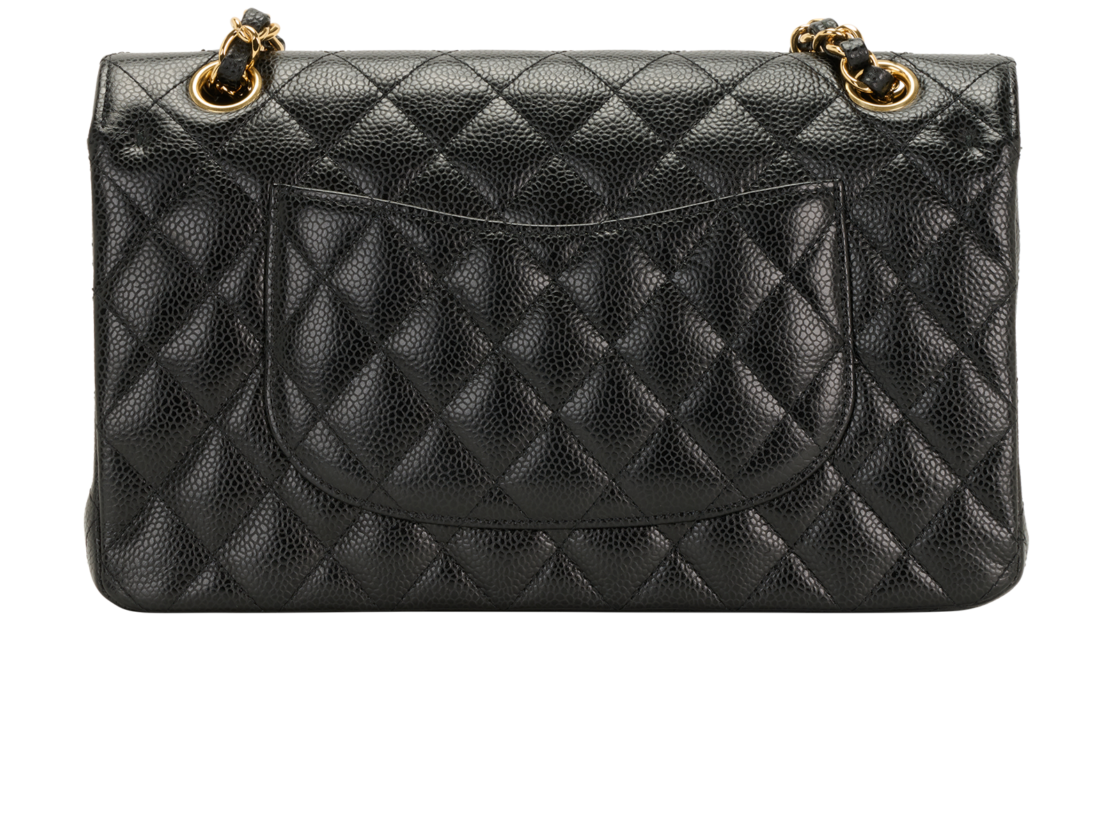 Medium Classic Double Flap, &pound;6,100, Handbags, Black, Caviar, Back view